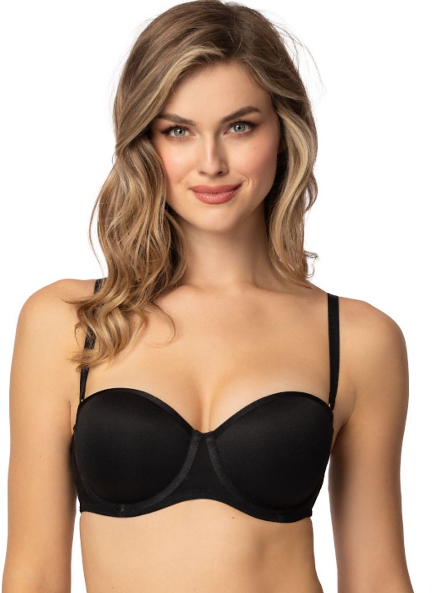 Biustonosz Bardotka Model Capri M-0204/12 M-909/1 Black - Mat – widok 2