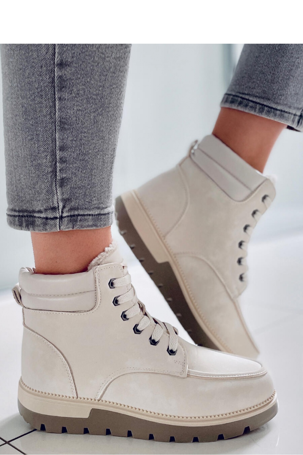 Insulated hiking ankle boots GERMANO BEIGE - Inello