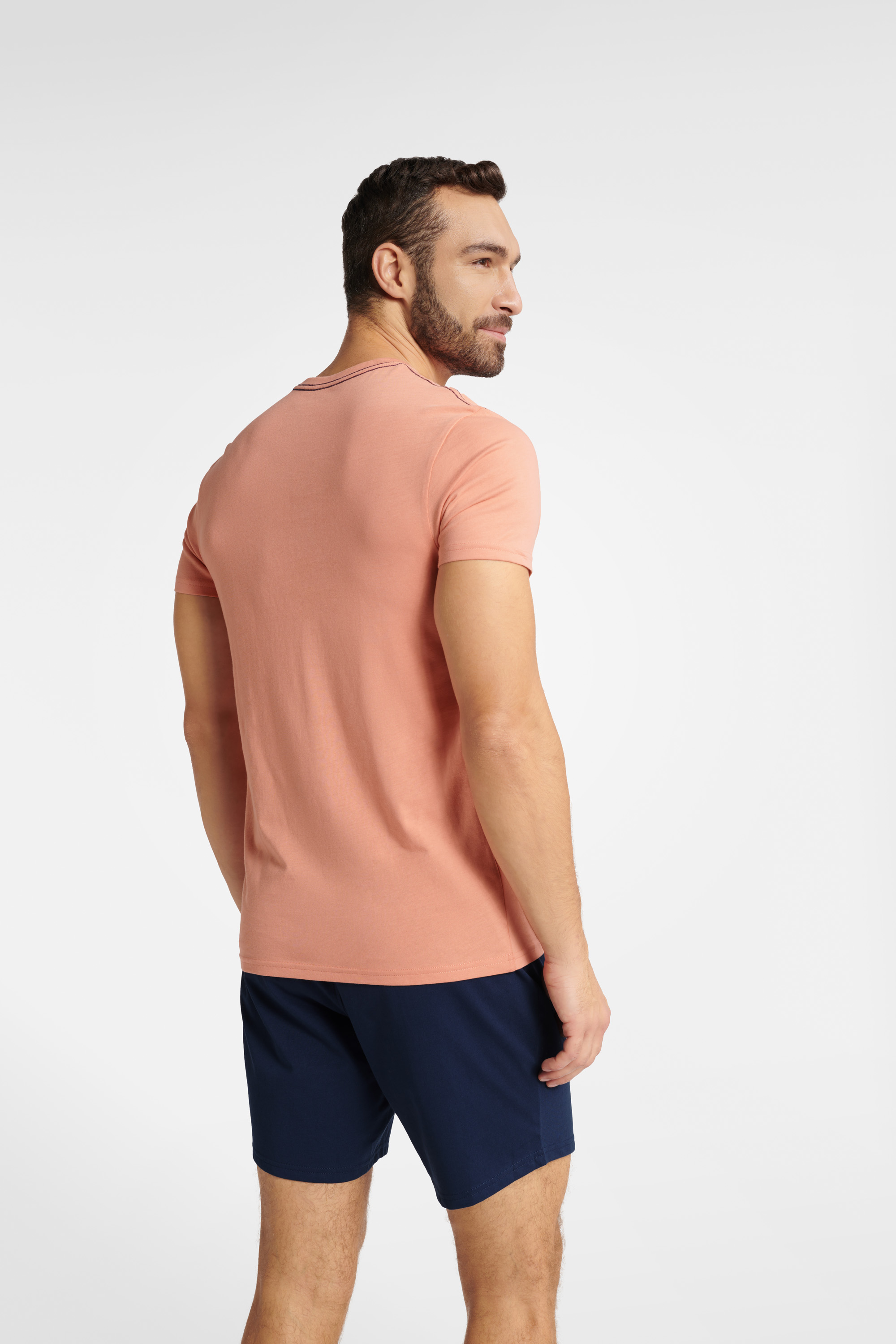 Piżama Męska Model Fearless 40685-24X Brzoskwinia/Navy - Henderson – widok 2