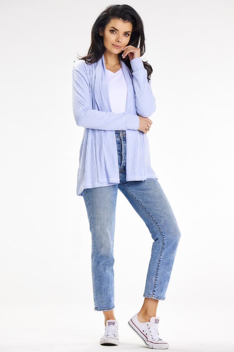Sweter Kardigan Model A655 Blue - awama – widok 2