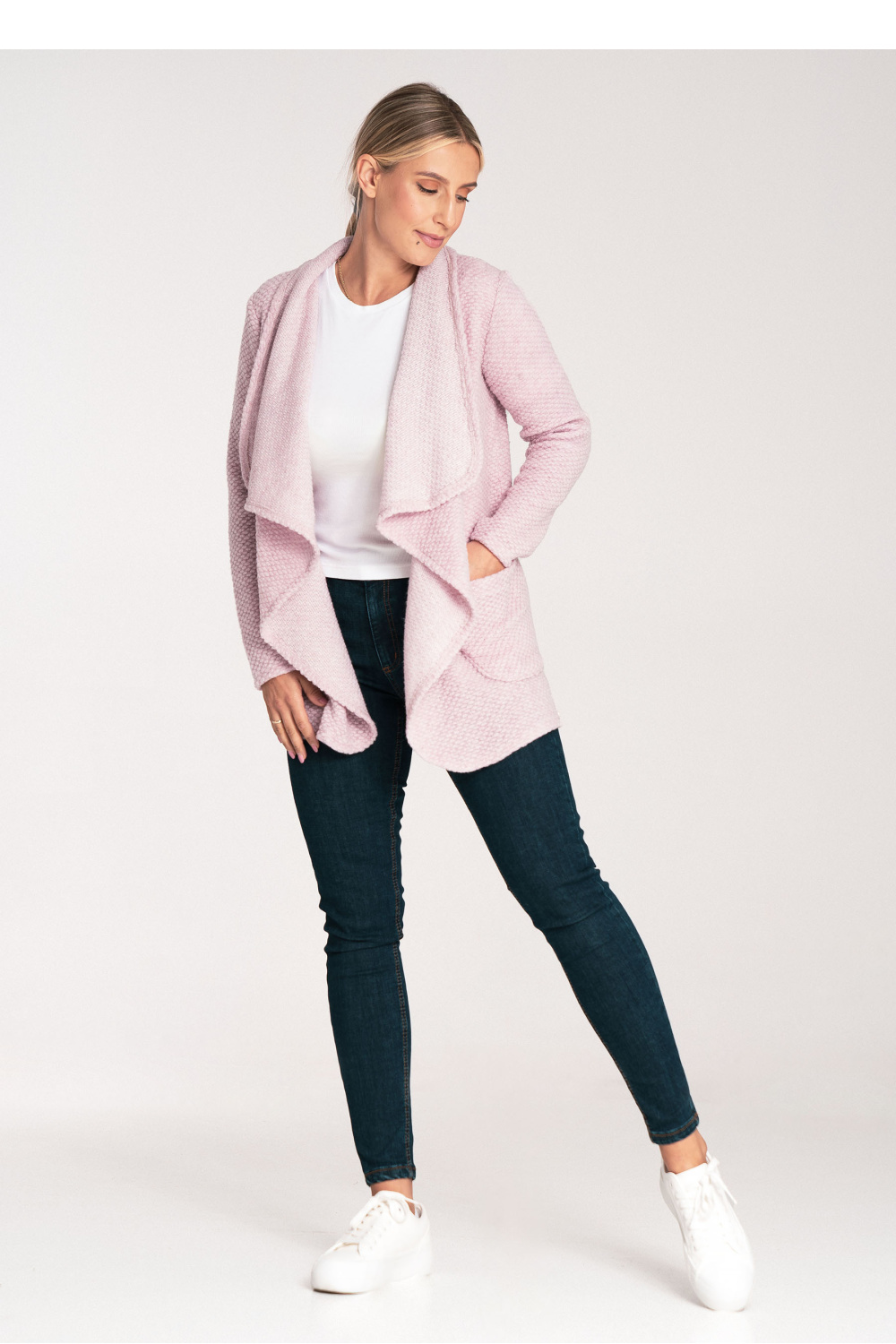 Sweter Kardigan Model M1043 Pink - Figl – widok 2