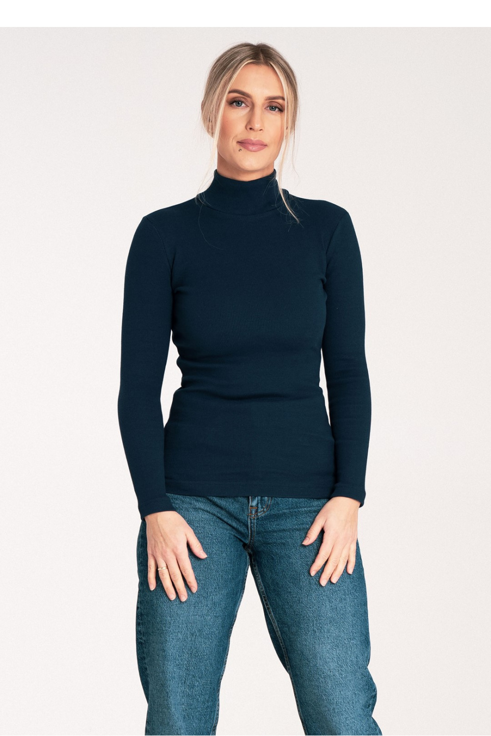Women's Turtleneck Model M1058 Navy - Figl