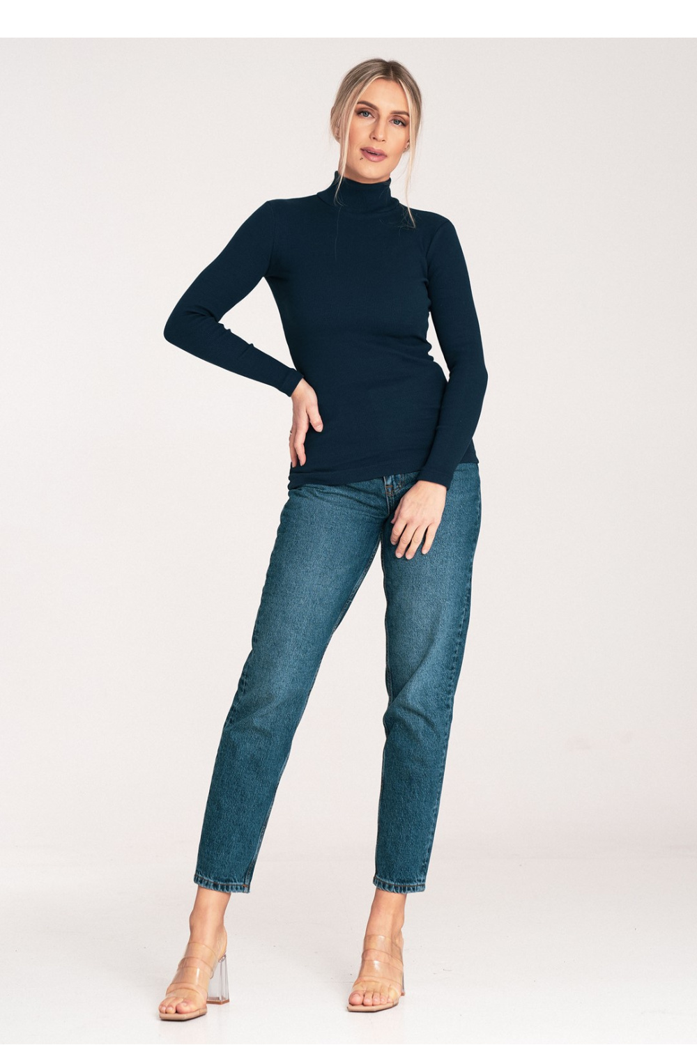 Women's Turtleneck Model M1058 Navy - Figl – Ansicht 2