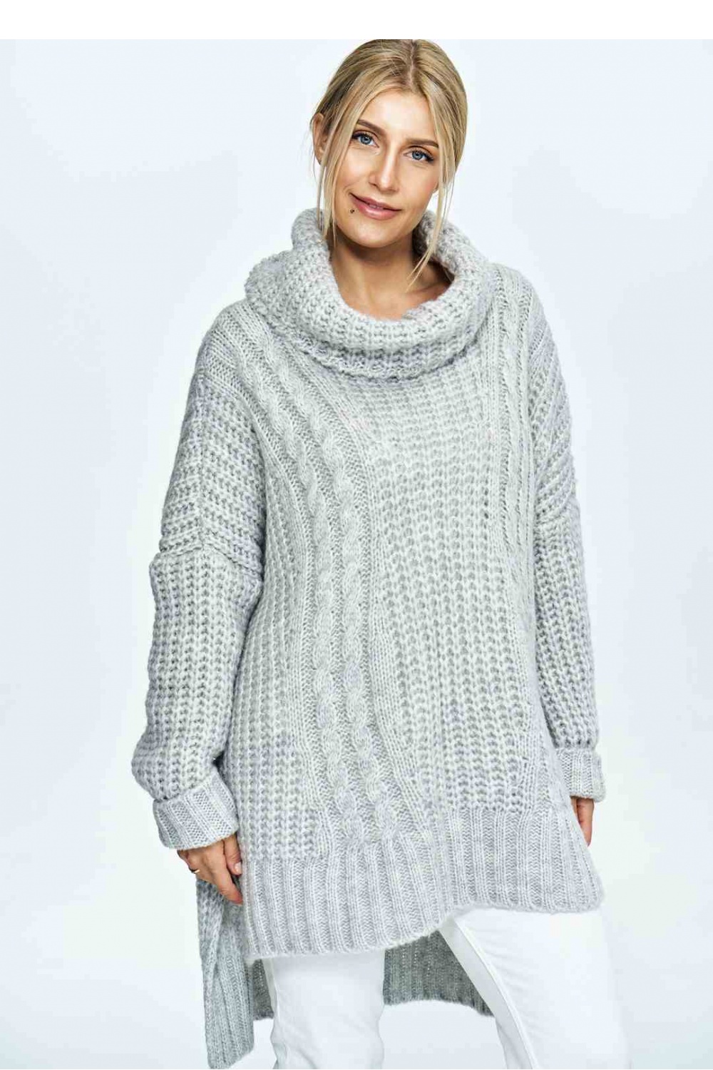 Women's Turtleneck Model M892 Light Grey - Figl