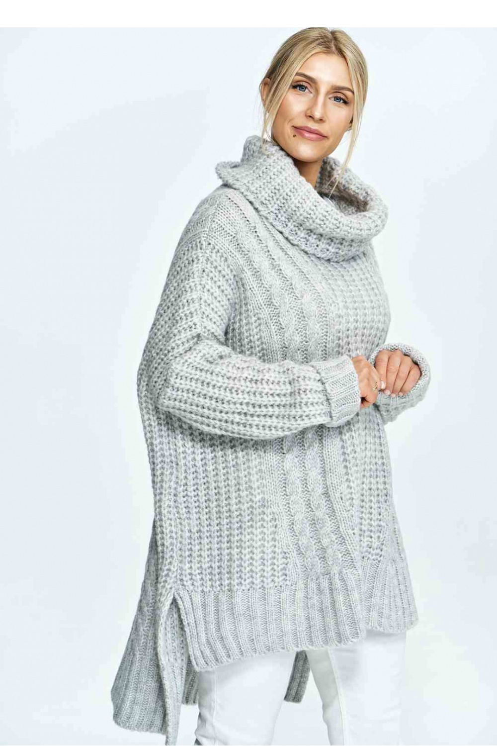 Women's Turtleneck Model M892 Light Grey - Figl – Ansicht 2