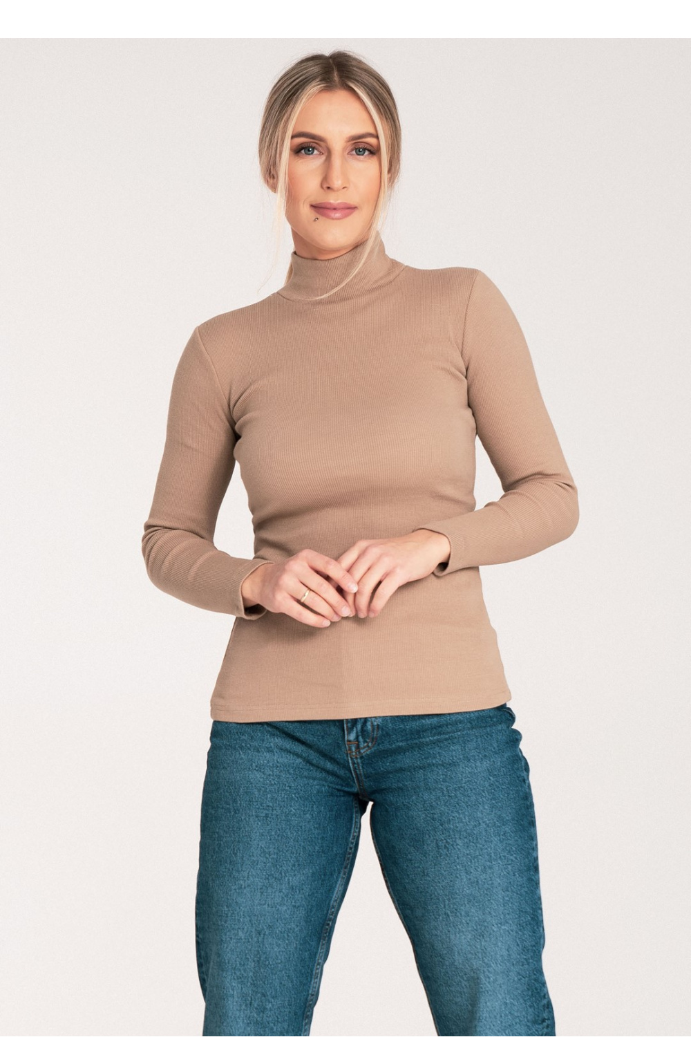 Women’s Turtleneck Model M1058 Beige - Figl
