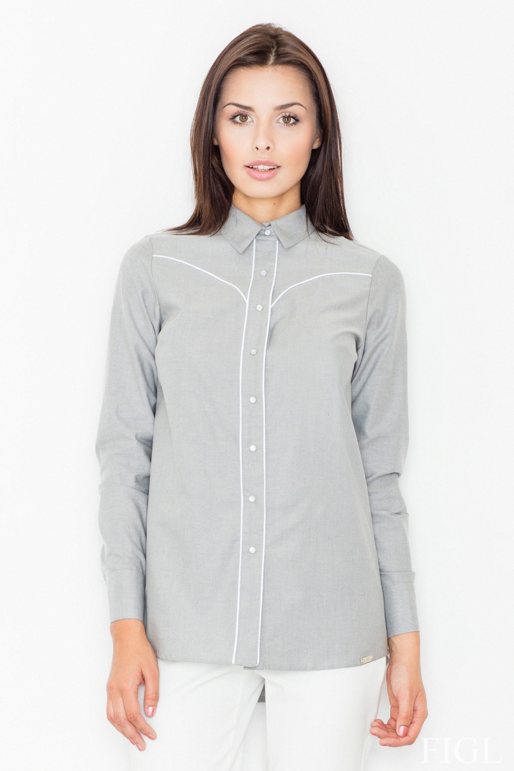 Women’s Shirt Model M492 Grey - Figl