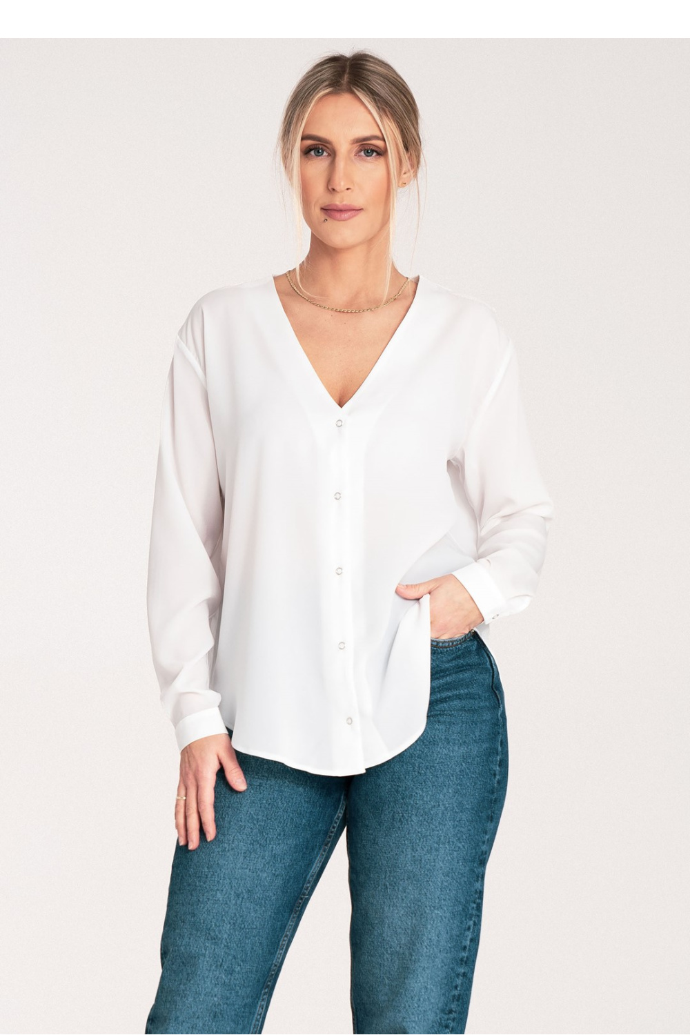 Women's Shirt Model M1070 Ecru - Figl – Ansicht 2