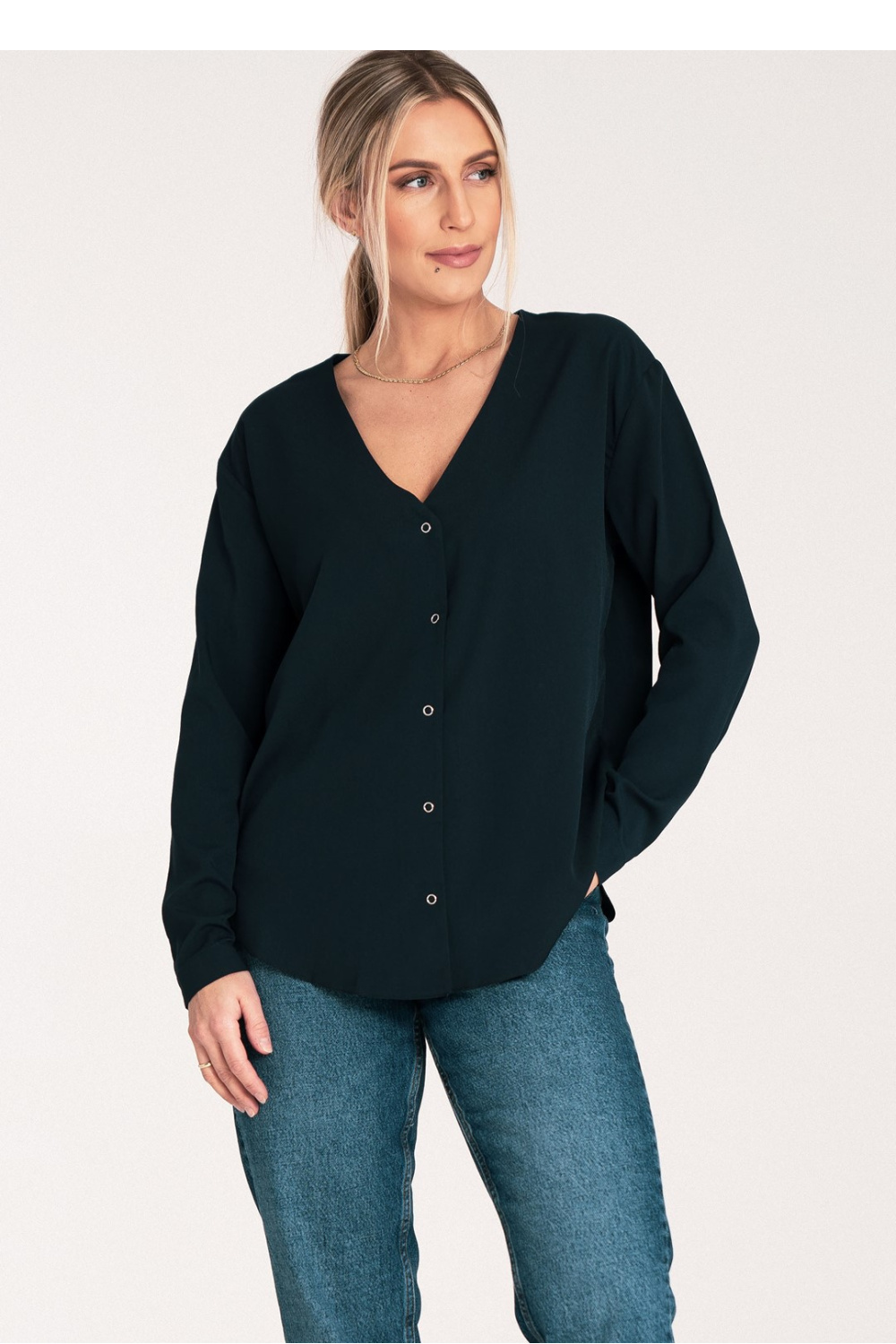 Women's Shirt Model M1070 Navy - Figl – Ansicht 2
