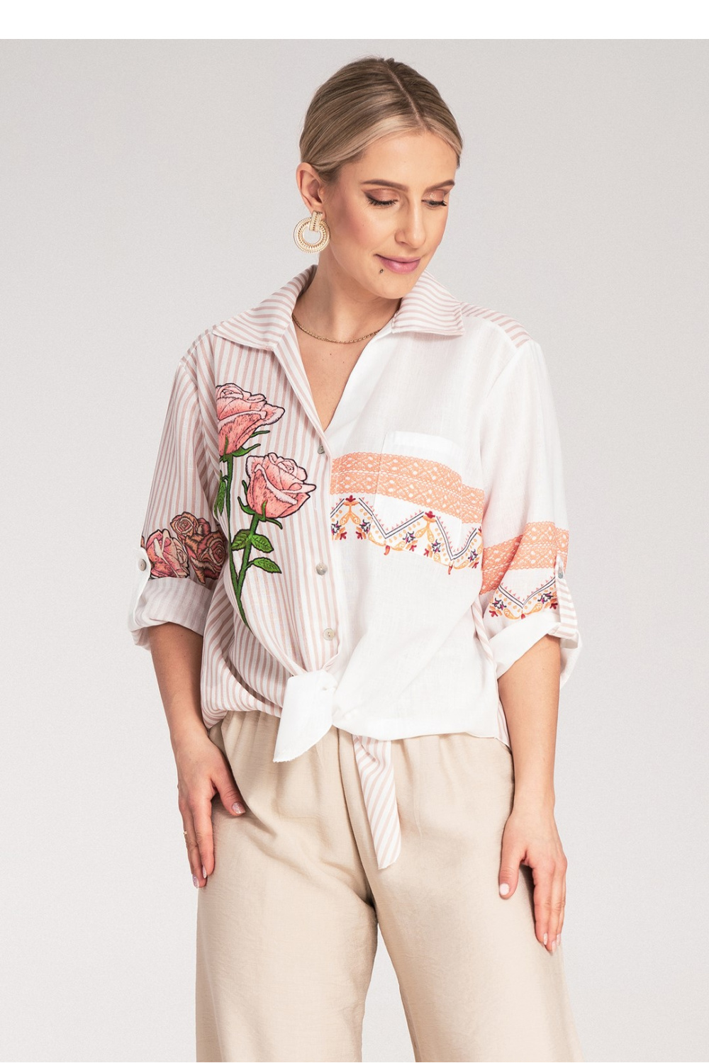 Women’s Shirt Model M1120 Beige - Figl