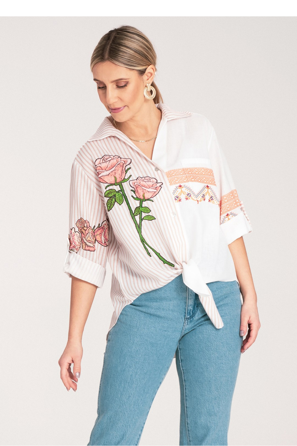 Women’s Shirt Model M1120 Beige - Figl – Ansicht 2