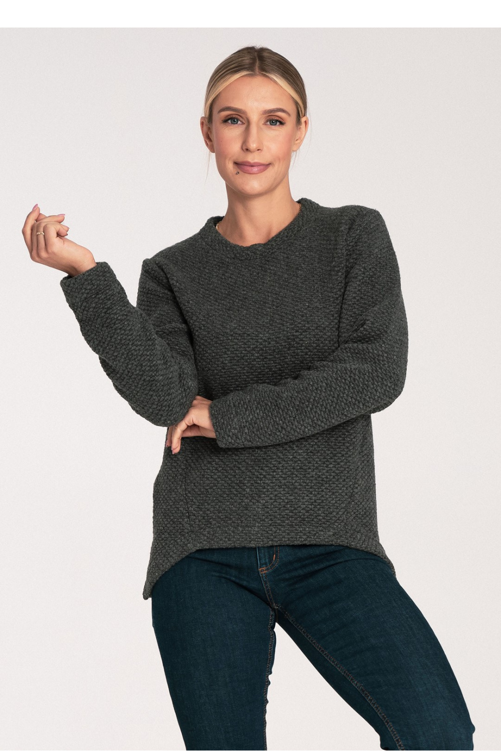 Women’s Sweater Model M1044 Dark Grey - Figl