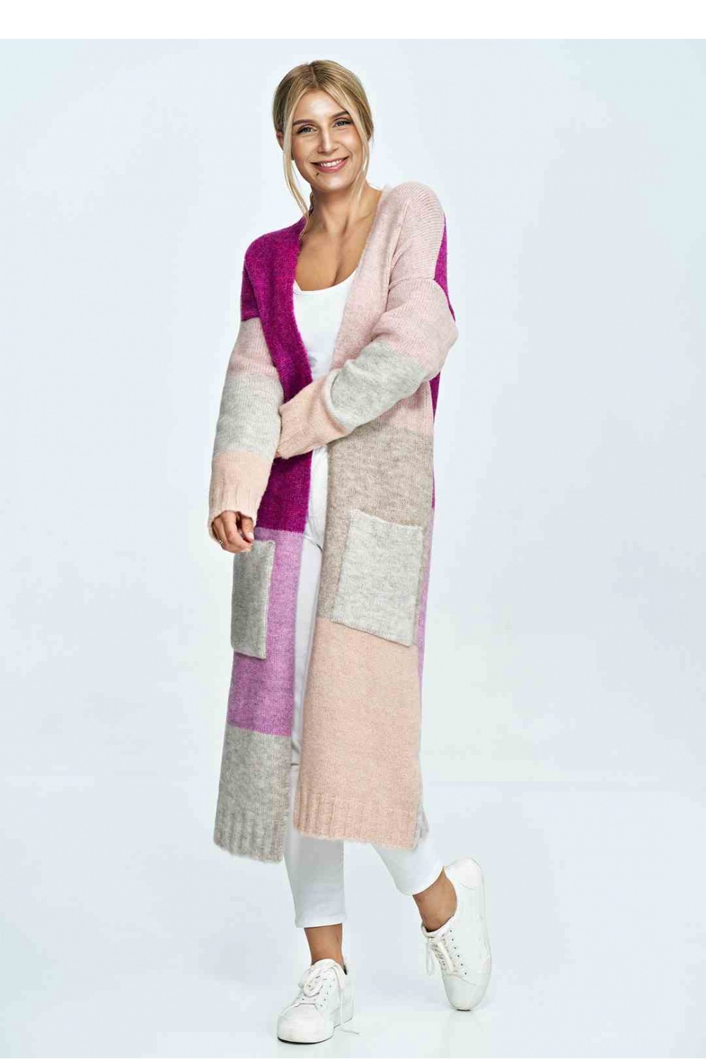 M896 Cardigan Sweater Fuchsia/Pink - Figl – Ansicht 2