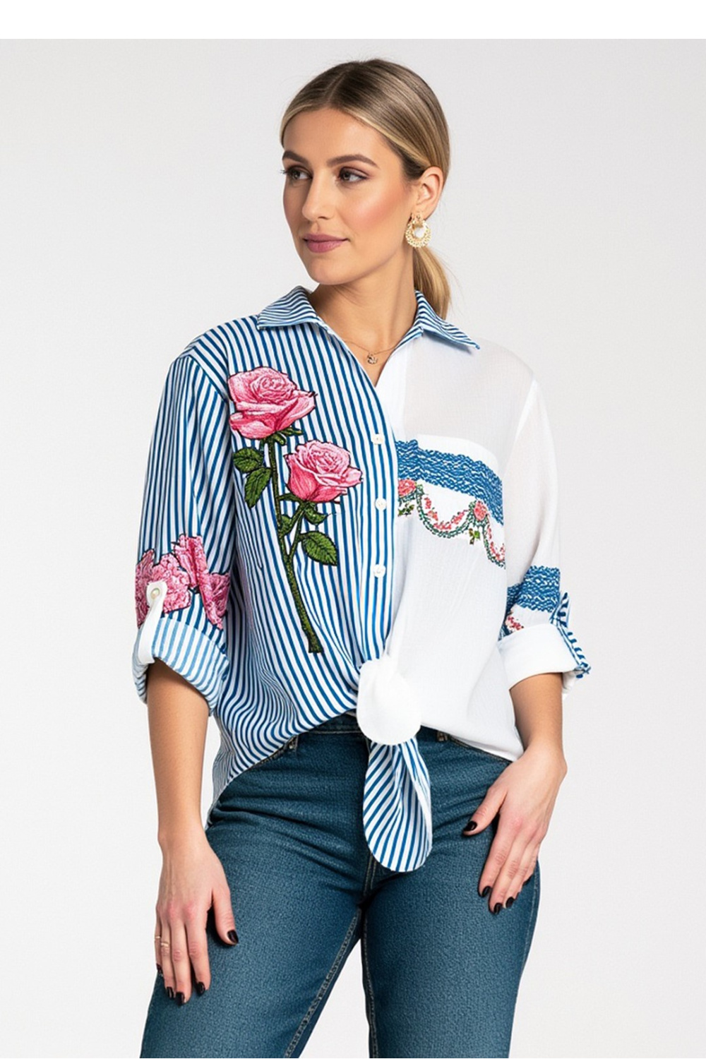 Women's Shirt Model M1120 Blue - Figl