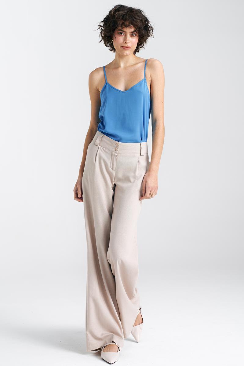 Basic camisole top with thin straps B163 Blue - Nife