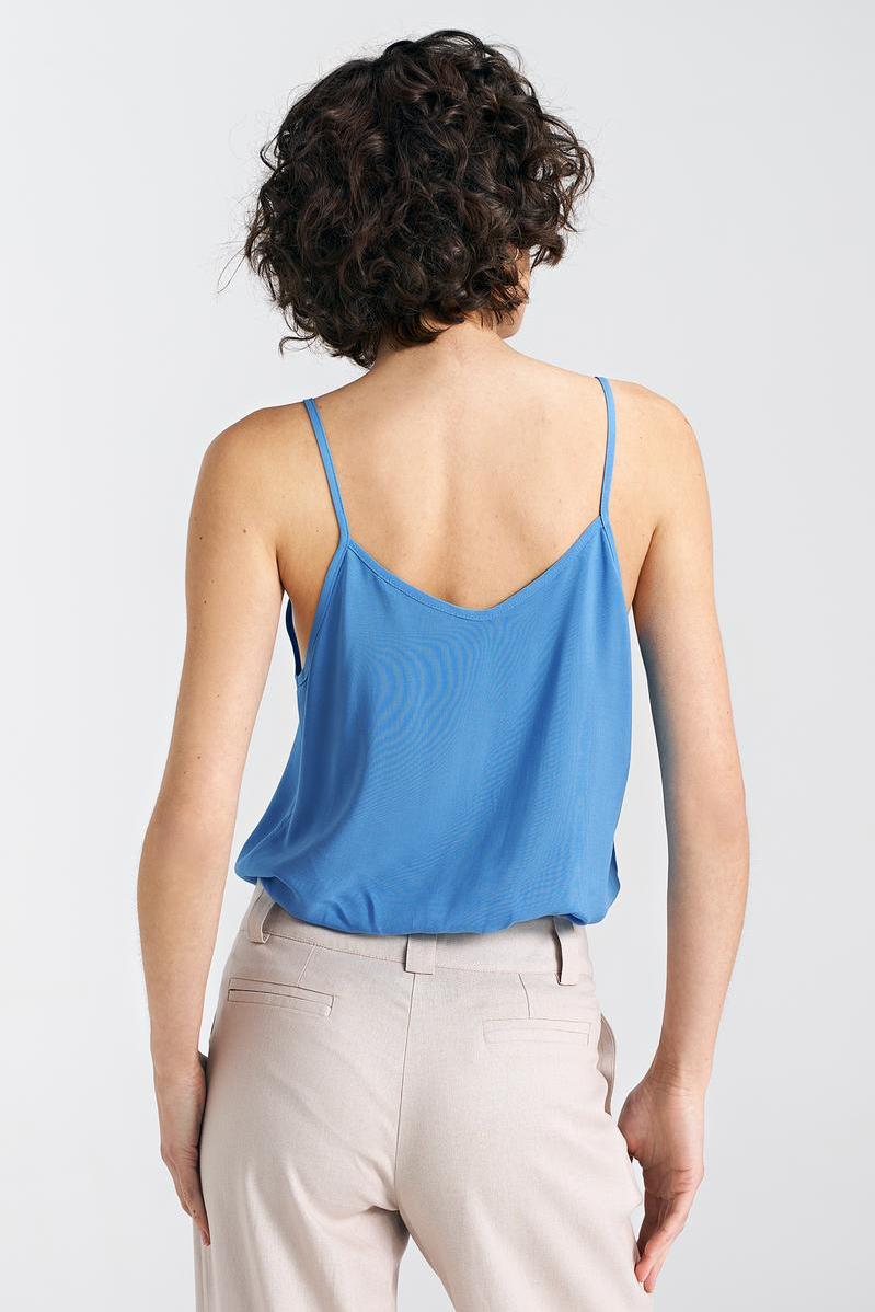Basic camisole top with thin straps B163 Blue - Nife