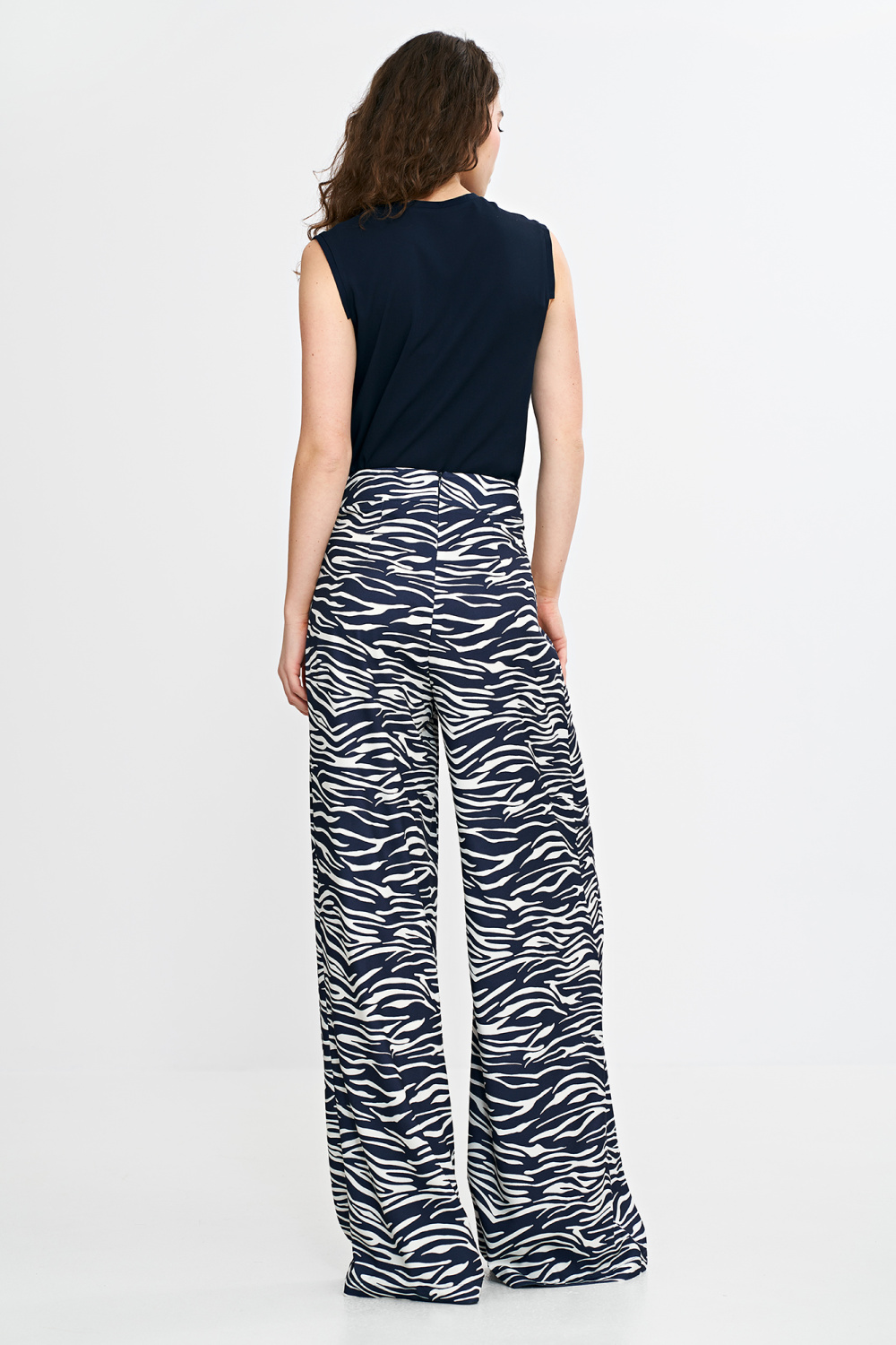 Spodnie palazzo SD115 Wzór Zebra/Navy - Nife – widok 2