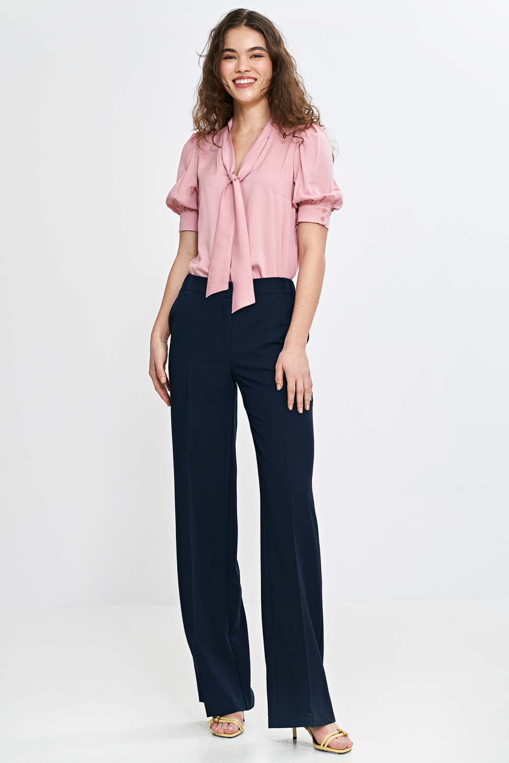 Tie-neck blouse B189 Pink - Nife – vue 2