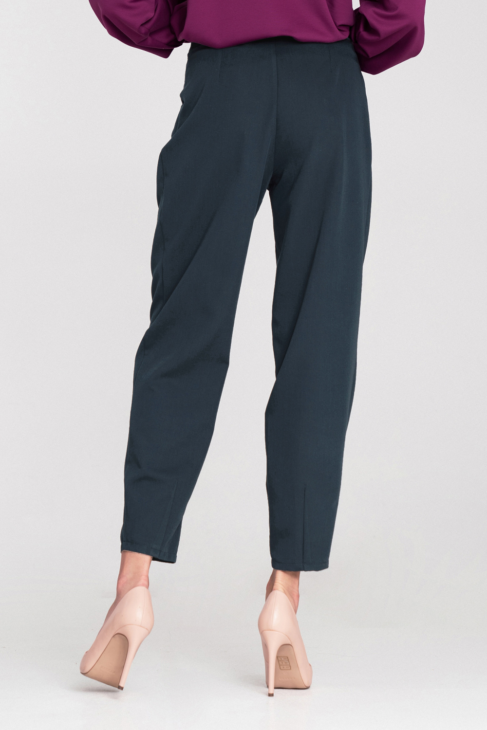 Spodnie baggy z wysokim stanem SD120 Navy - Nife – widok 2