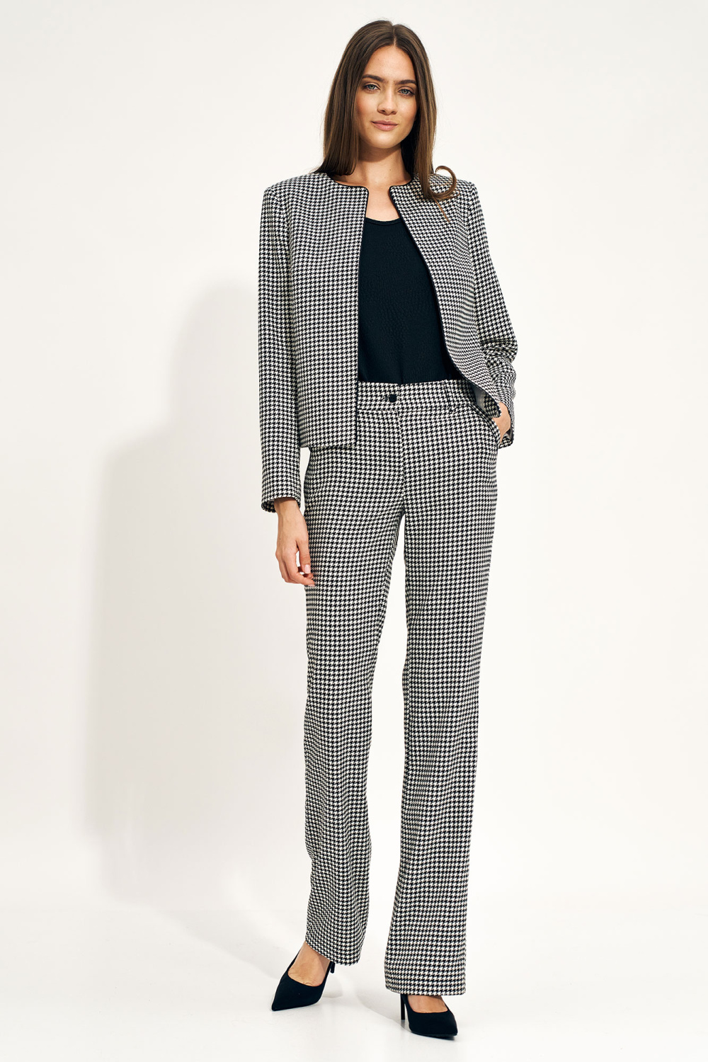 Flare trousers in houndstooth SD97 Houndstooth - Nife – Ansicht 2