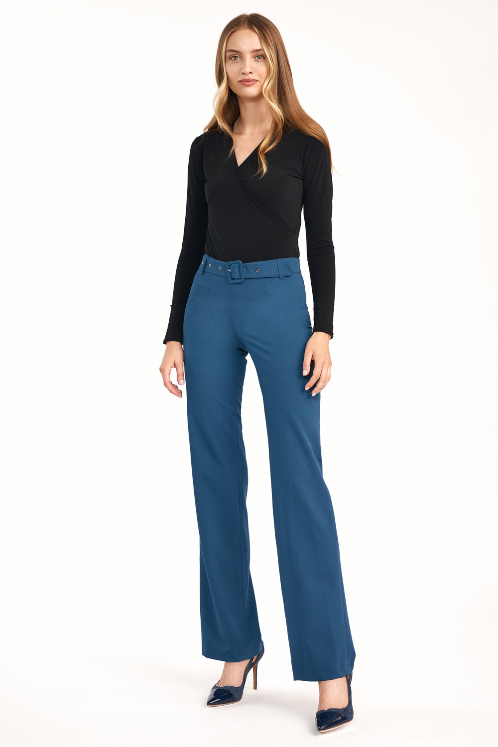 Azure flared-leg trousers SD61 Lazur - Nife