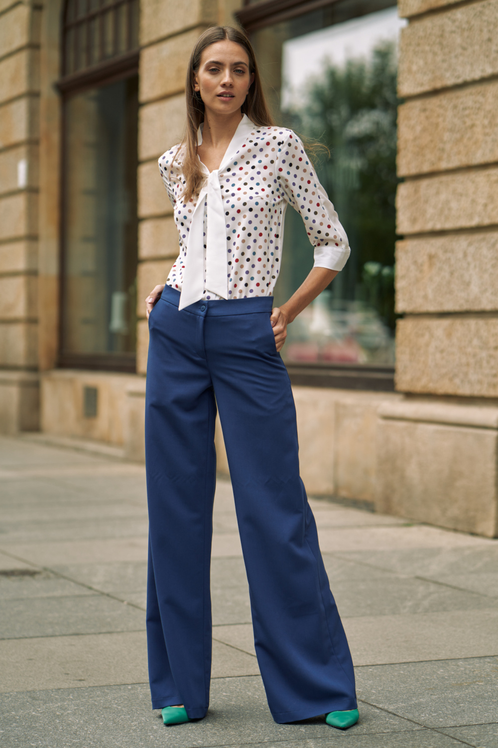 Pants Cobalt palazzo trousers SD95 Cobalt - Nife