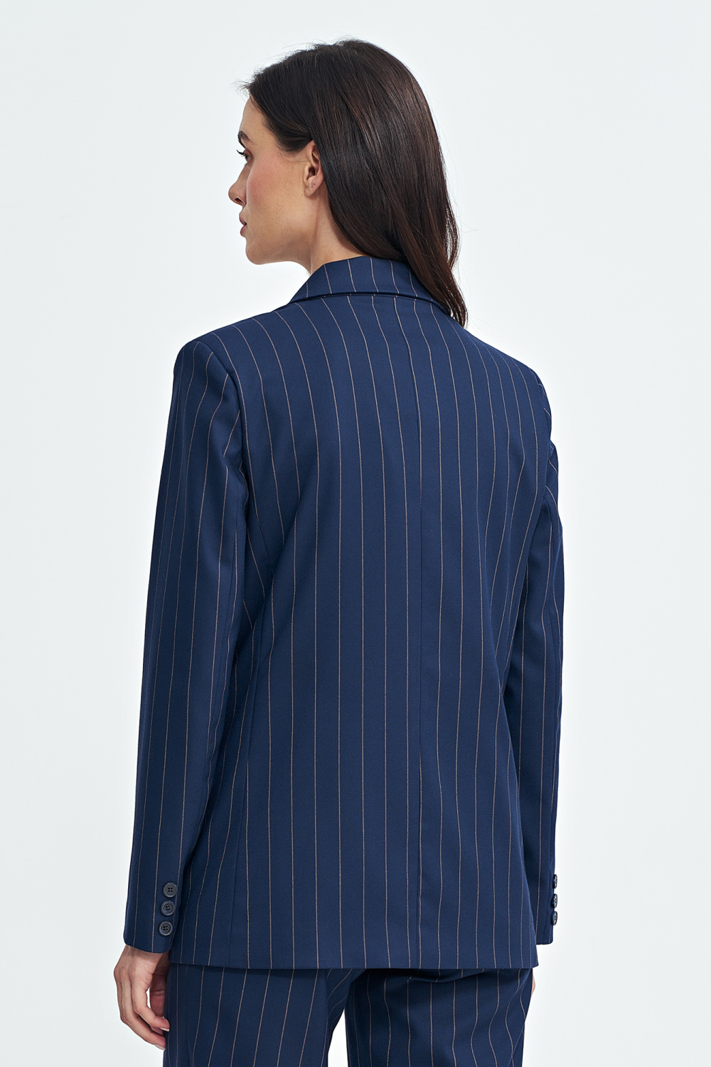 Oversized double-breasted pinstripe blazer Z71 Navy - Nife