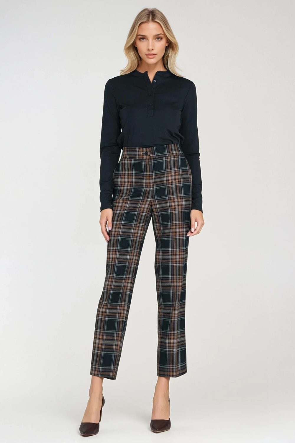 Polo top with stand-up collar B195 Navy - Nife