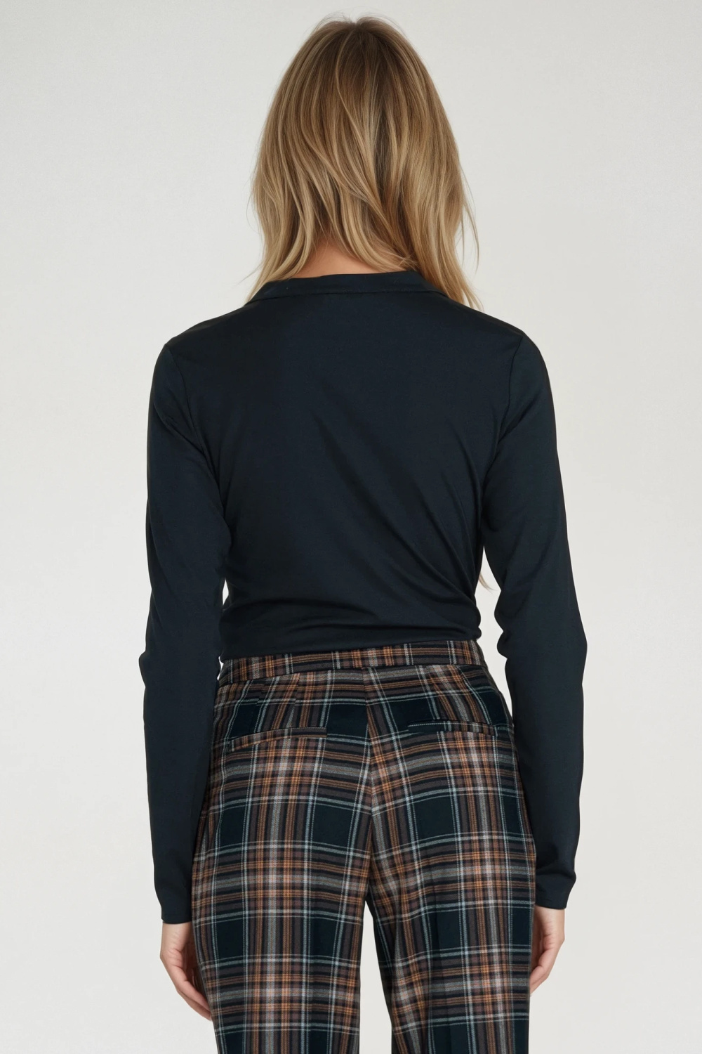 Polo top with stand-up collar B195 Navy - Nife