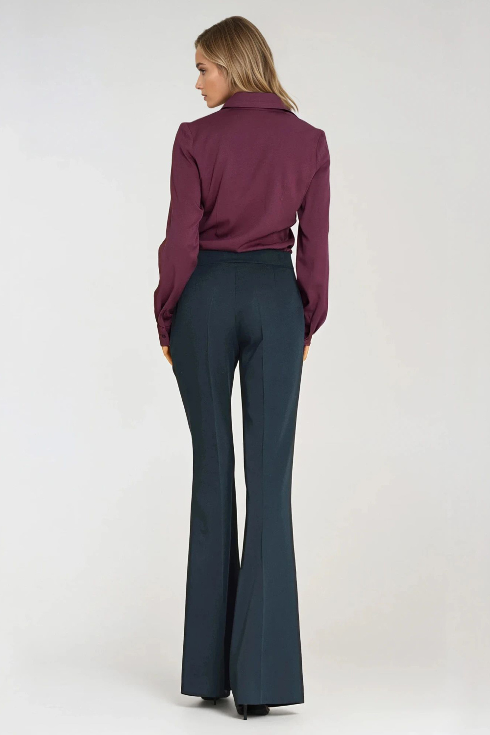 Viscose blouse with jabot B202 Plum - Nife