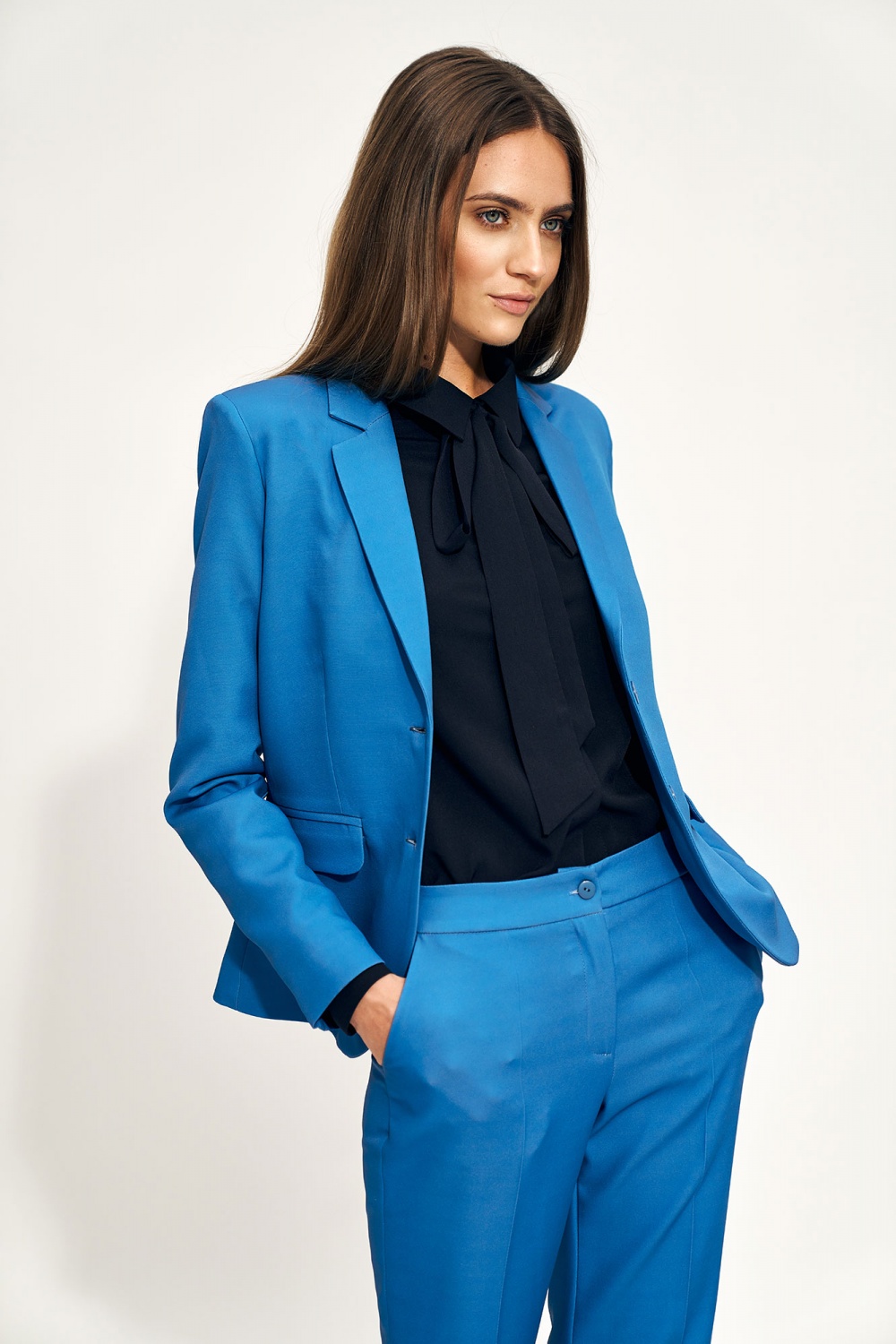 Navy bow blouse B142 Navy - Nife – vista 2