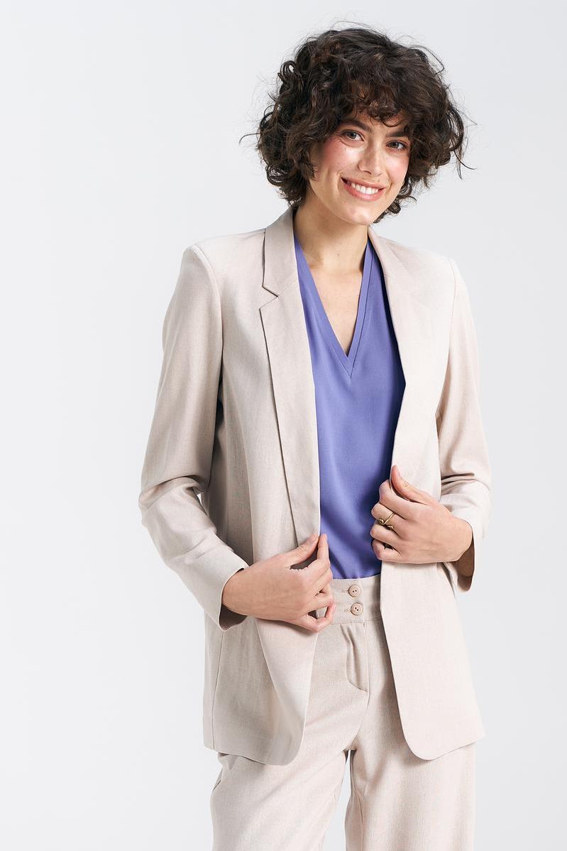 Longer linen blazer Z55 Beige - Nife