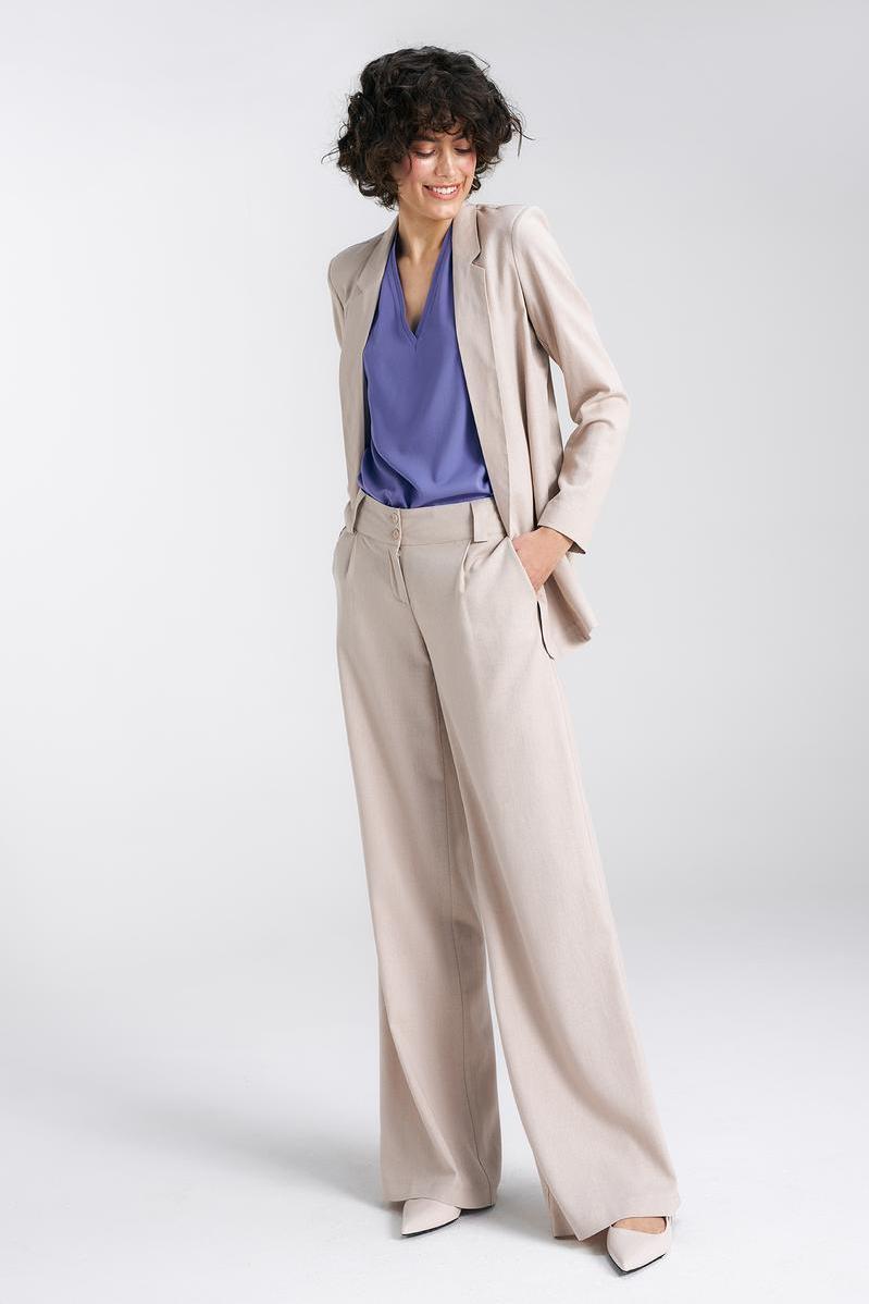 Longer linen blazer Z55 Beige - Nife