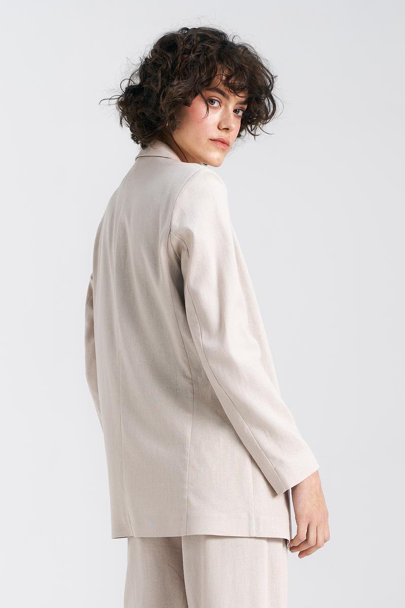 Longer linen blazer Z55 Beige - Nife
