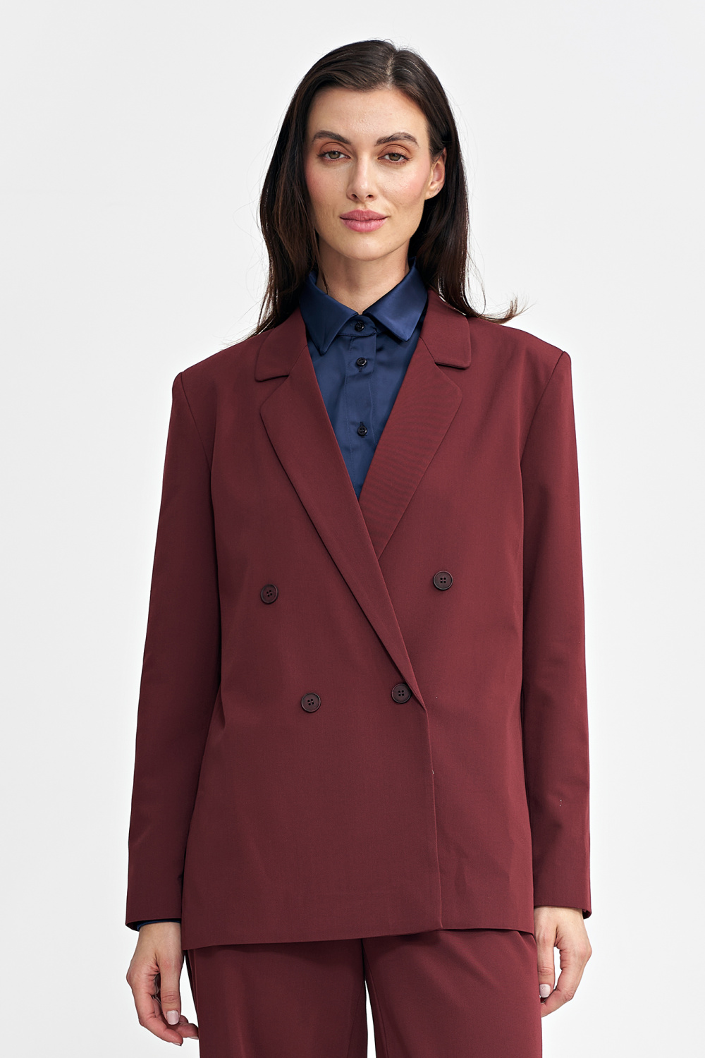 Oversized double-breasted blazer Z69 Bordeaux - Nife