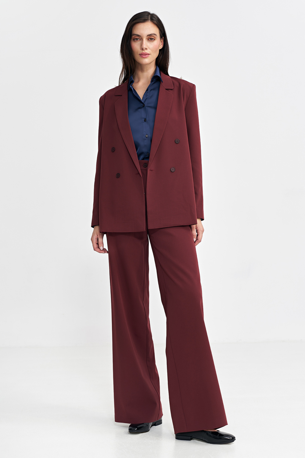 Oversized double-breasted blazer Z69 Bordeaux - Nife