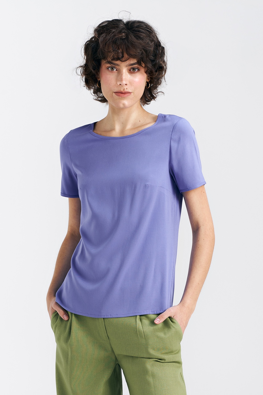 Basic short-sleeve top B160 Violet - Nife