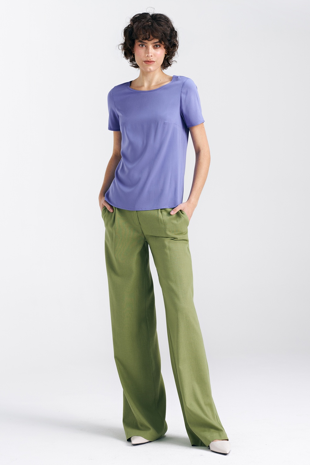 Basic short-sleeve top B160 Violet - Nife
