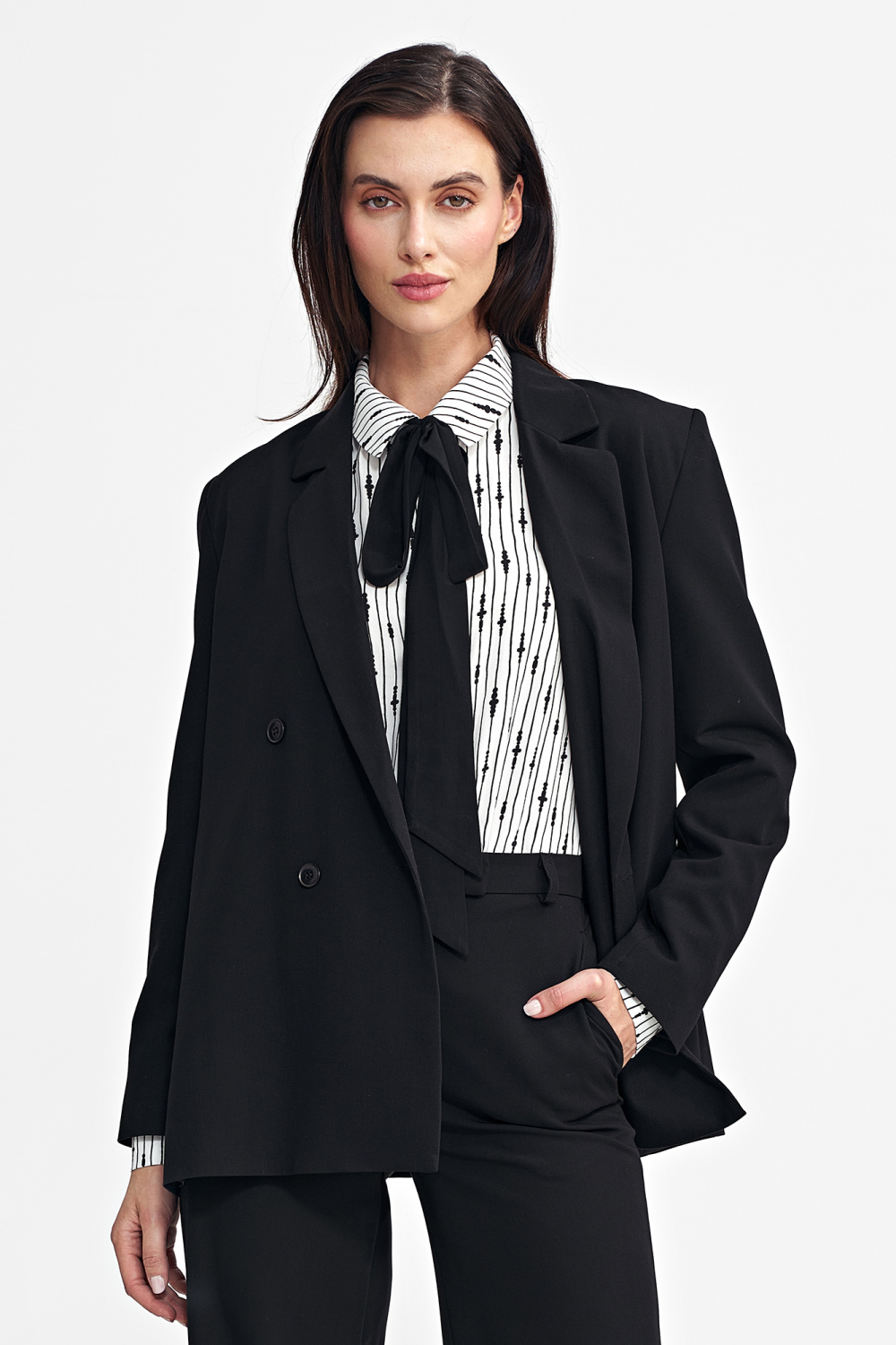 Oversize double-breasted blazer Z69 Black - Nife – vue 2