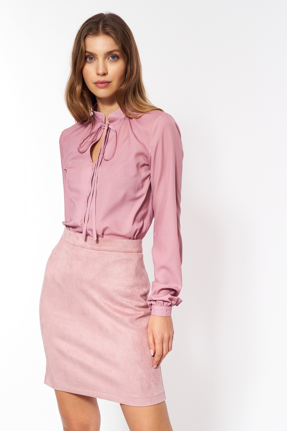 Pink nubuck skirt SP64 Pink - Nife – vue 2