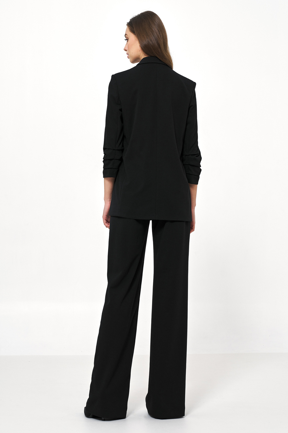 Black collarless blazer Z58 Black - Nife