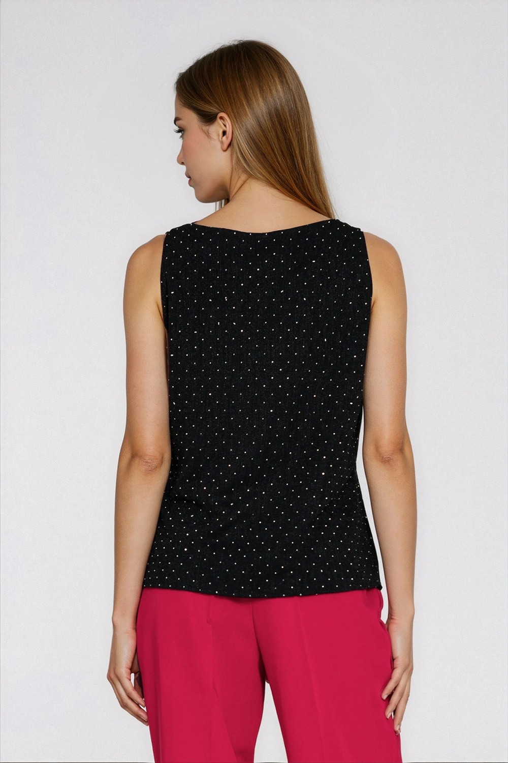 Knitted top with sparkling rhinestones B217 Silver/Black - Nife