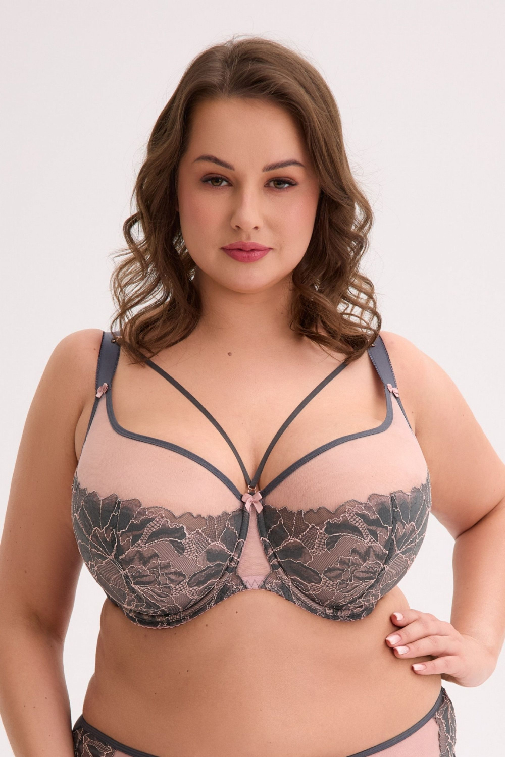Biustonosz Soft Biustonosz Semi-Soft Model Priya Maxi 1318 Grafit/Pink - Gaia