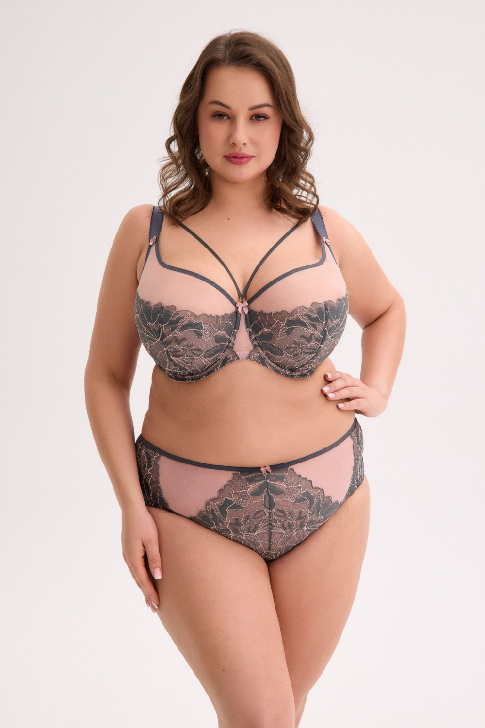 Biustonosz Soft Biustonosz Semi-Soft Model Priya Maxi 1318 Grafit/Pink - Gaia