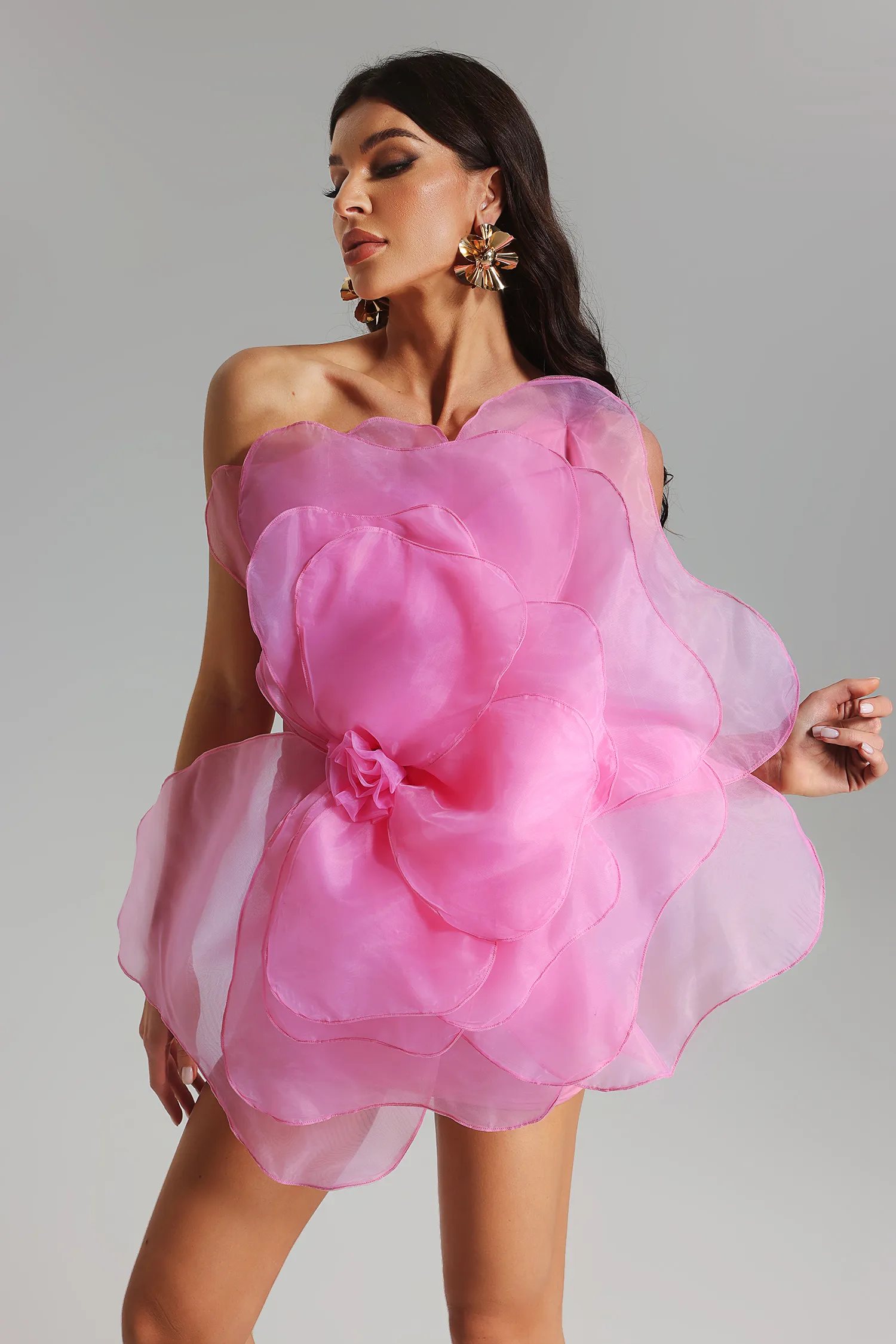 Nydia Mesh Flower Dress