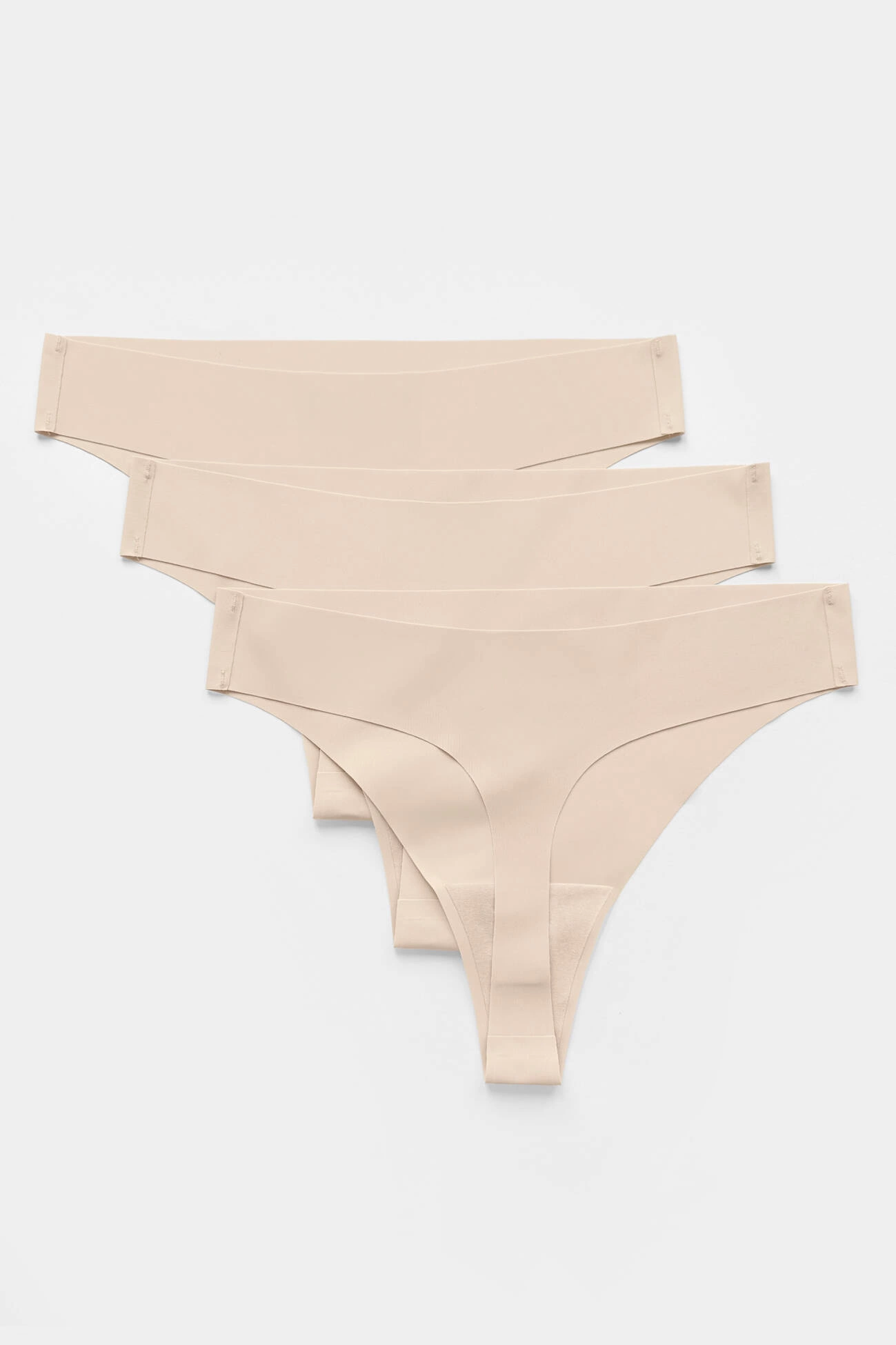 Blanca string sin costuras, pack de 3