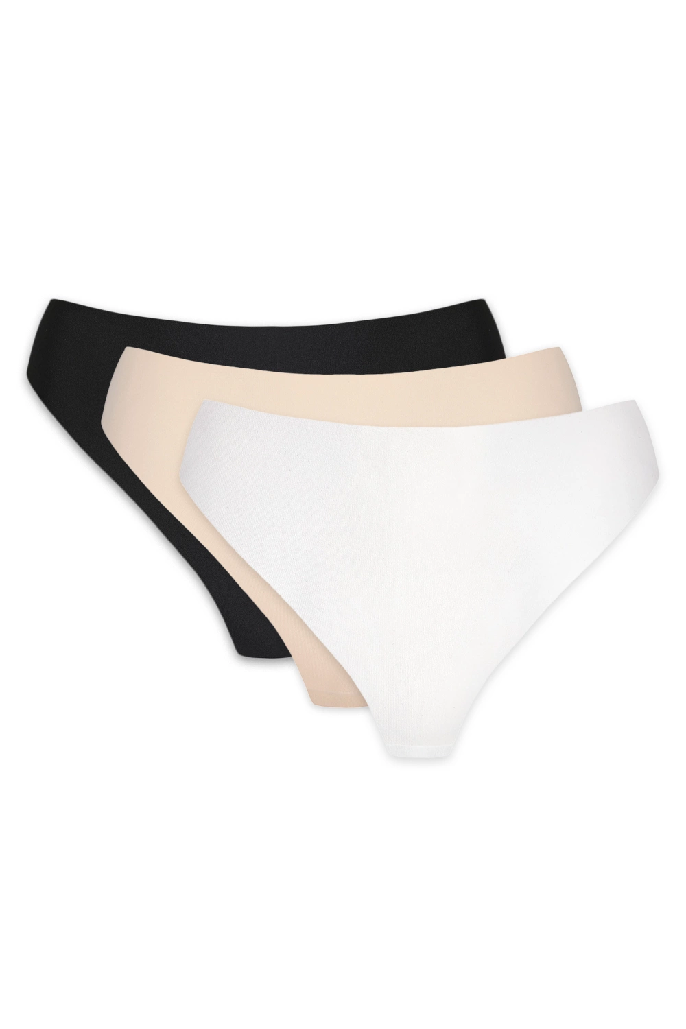 Blanca tangas sin costuras, pack de tres