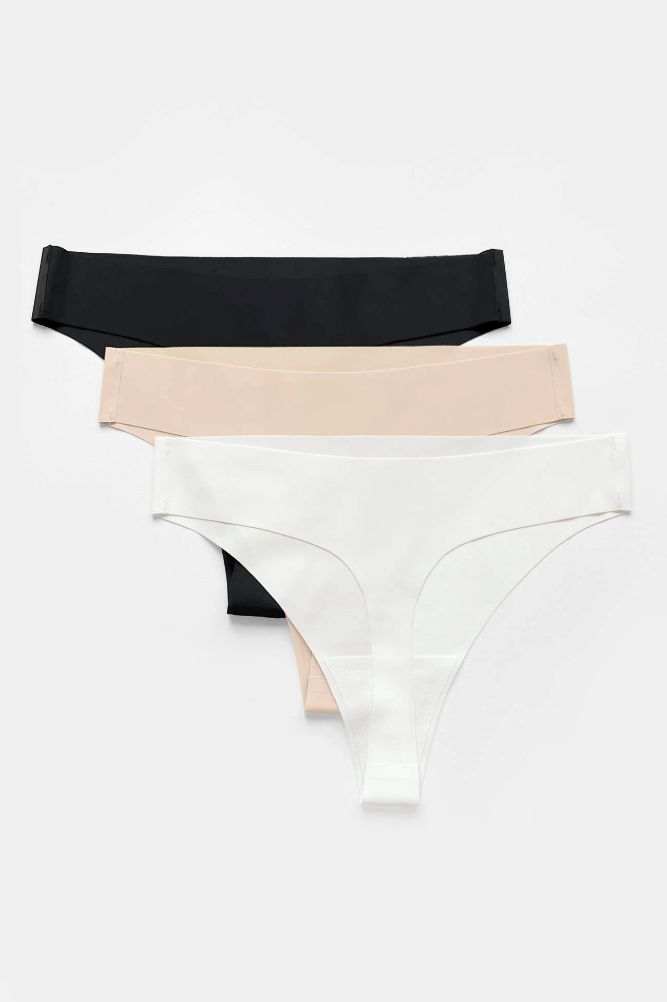 Blanca tangas sin costuras, pack de tres