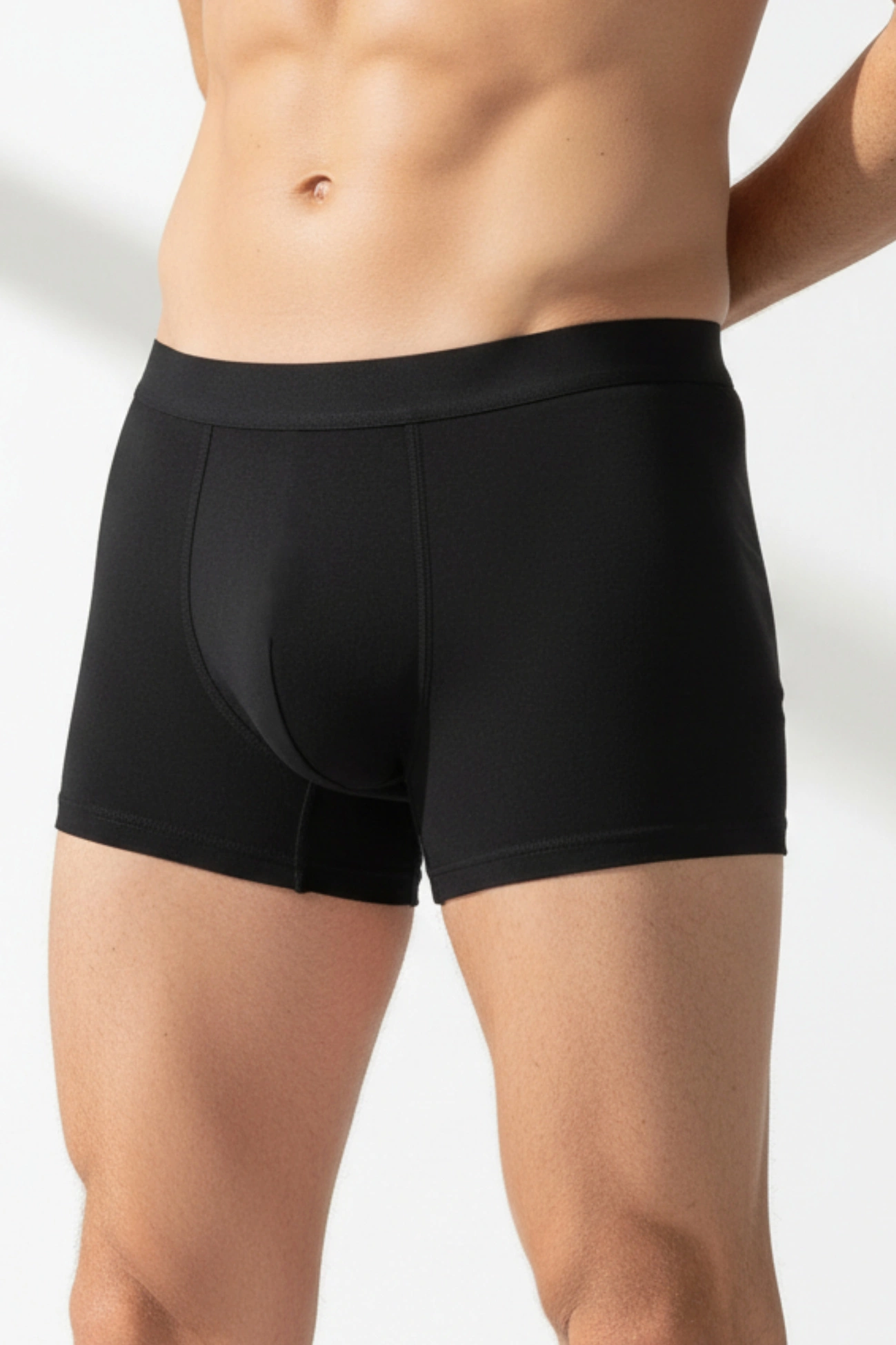 Men's cotton boxer briefs, black