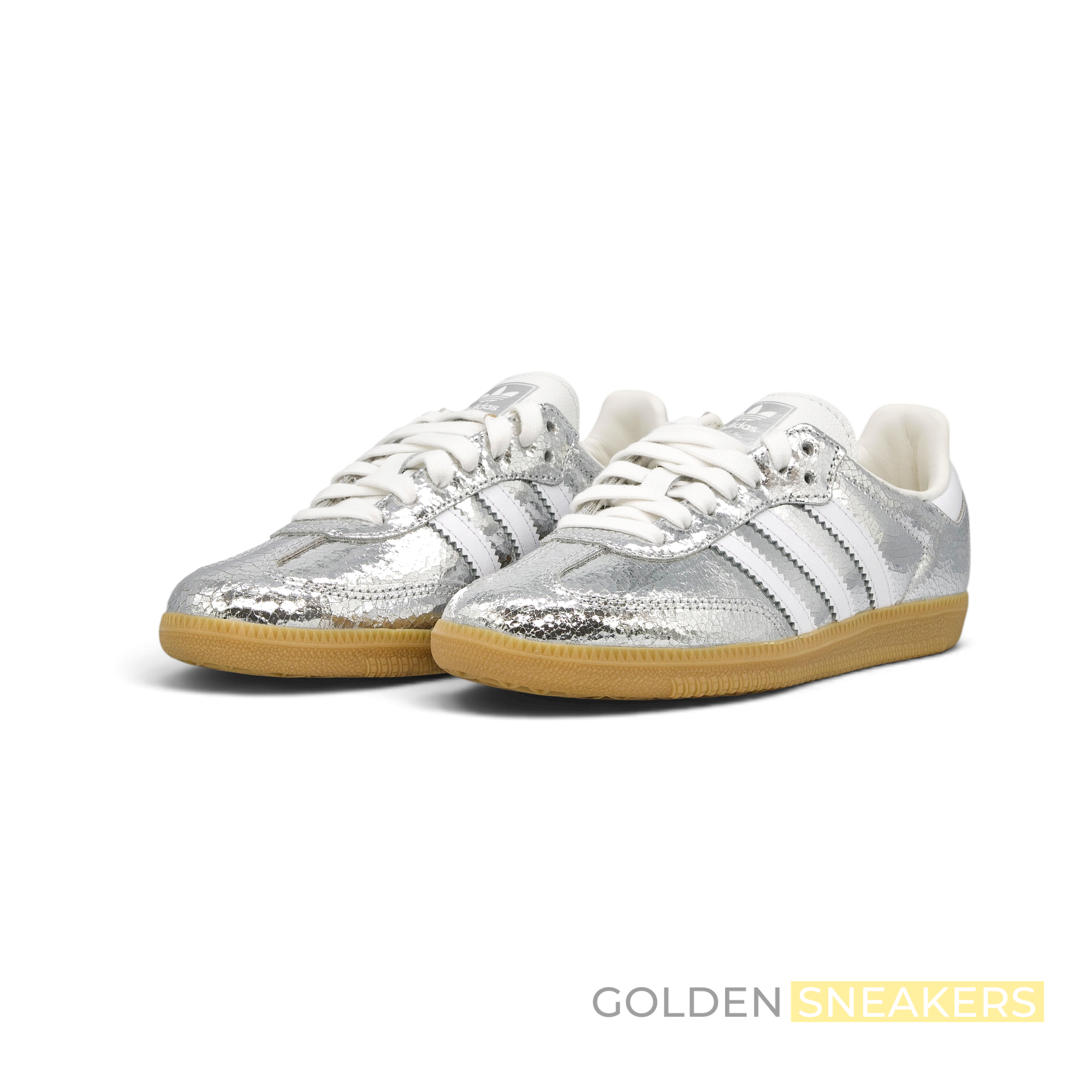 Adidas Samba OG Silver Metallic Cracked Leather